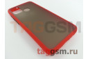 Задняя накладка для Huawei Honor 9A (силикон, матовая, красная, черные кнопки) техпак