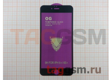 Пленка / стекло на дисплей для iPhone 6+ / 6S+ (Gorilla Glass) 9D (черный) OG PREMIUM, техпак