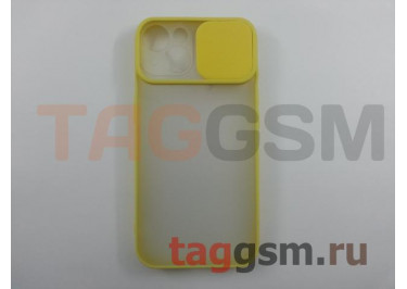 Задняя накладка для iPhone 13 (с горизонтальной защитной шторкой для камеры, матовая, желтая (TPU))