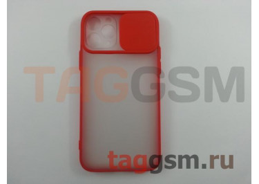 Задняя накладка для iPhone 11 Pro (с горизонтальной защитной шторкой для камеры, матовая, красная (TPU))