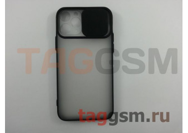 Задняя накладка для iPhone 11 Pro (с горизонтальной защитной шторкой для камеры, матовая, черная (TPU))