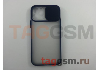 Задняя накладка для iPhone 11 Pro (с горизонтальной защитной шторкой для камеры, матовая, синяя (TPU))