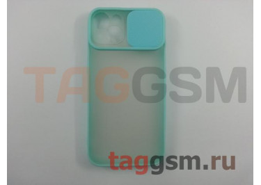 Задняя накладка для iPhone 13 (с горизонтальной защитной шторкой для камеры, матовая, бирюзовая (TPU))