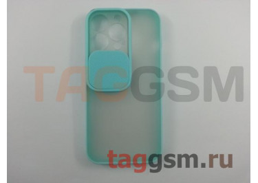 Задняя накладка для iPhone 13 Pro (с вертикальной защитной шторкой для камеры, матовая, бирюзовая (TPU))