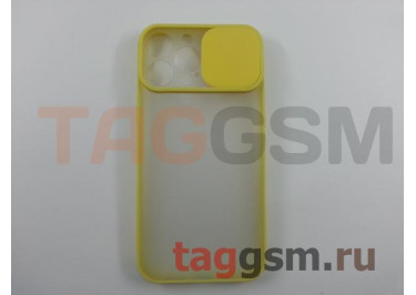 Задняя накладка для iPhone 13 Pro Max (с горизонтальной защитной шторкой для камеры, матовая, желтая (TPU))