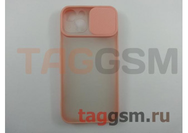 Задняя накладка для iPhone 13 (с горизонтальной защитной шторкой для камеры, матовая, розовая (TPU))