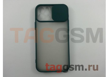 Задняя накладка для iPhone 12 / 12 Pro (с горизонтальной защитной шторкой для камеры, матовая, зеленая (TPU))