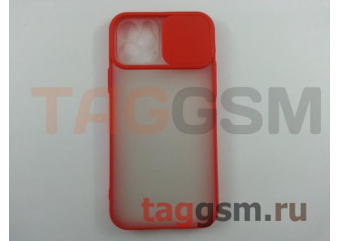 Задняя накладка для iPhone 12 / 12 Pro (с горизонтальной защитной шторкой для камеры, матовая, красная (TPU))