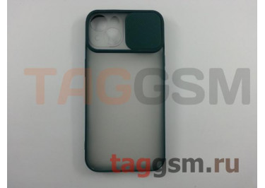 Задняя накладка для iPhone 13 (с горизонтальной защитной шторкой для камеры, матовая, зеленая (TPU))