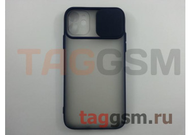 Задняя накладка для iPhone 11 (с горизонтальной защитной шторкой для камеры, матовая, синяя (TPU))