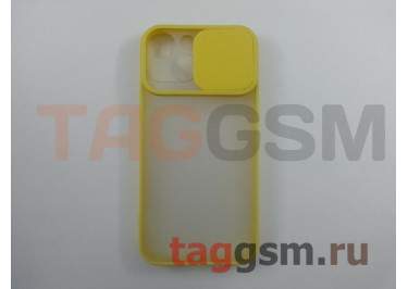 Задняя накладка для iPhone 13 mini (с горизонтальной защитной шторкой для камеры, матовая, желтая (TPU))