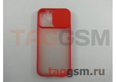 Задняя накладка для iPhone 13 mini (с горизонтальной защитной шторкой для камеры, матовая, красная (TPU))