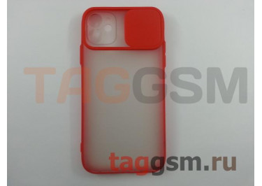 Задняя накладка для iPhone 11 (с горизонтальной защитной шторкой для камеры, матовая, красная (TPU))
