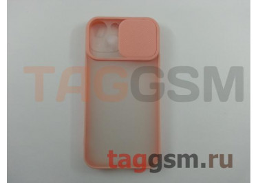 Задняя накладка для iPhone 13 mini (с горизонтальной защитной шторкой для камеры, матовая, розовая (TPU))