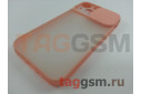 Задняя накладка для iPhone 13 mini (с горизонтальной защитной шторкой для камеры, матовая, розовая (TPU))