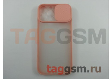 Задняя накладка для iPhone 13 Pro Max (с горизонтальной защитной шторкой для камеры, матовая, розовая (TPU))