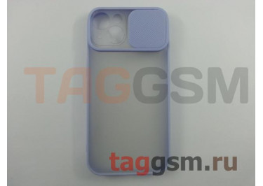 Задняя накладка для iPhone 13 (с горизонтальной защитной шторкой для камеры, матовая, сиреневая (TPU))