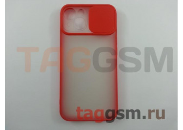 Задняя накладка для iPhone 13 (с горизонтальной защитной шторкой для камеры, матовая, красная (TPU))