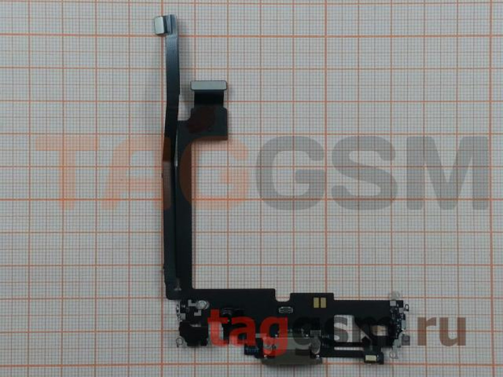 Шлейф для iPhone 12 Pro Max + разъем зарядки + микрофон (золото), ориг