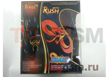 Наушники с микрофоном SmartBuy RUSH SNAKE (кабель 2.2м, черные с оранжевой вставкой) SBHG-1100