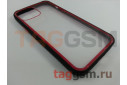 Задняя накладка для iPhone 12 Pro Max (пластик, с силиконовой окантовкой, черно-красная (Imagine)) Faison