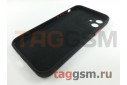 Задняя накладка для iPhone 12 (силикон, матовая, черная, красные кнопки (Midl)) Faison