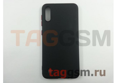 Задняя накладка для Samsung A10 / A105 Galaxy A10 (2019) (силикон, матовая, черная, красные кнопки), техпак