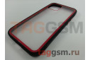 Задняя накладка для iPhone 12 / 12 Pro (пластик, с силиконовой окантовкой, черно-красная (Imagine)) Faison