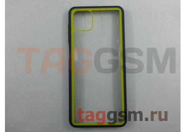 Задняя накладка для Samsung A12 / A125F Galaxy A12 (2021) (пластик, с силиконовой окантовкой, сине-желтая (Imagine)) Faison