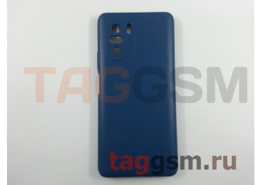 Задняя накладка для Xiaomi Poco F3 (силикон, синяя, с защитой камеры (Full Case))