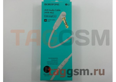 Аудио-кабель AUX 3.5mm (1м) (силикон, серый), Borofone BL5