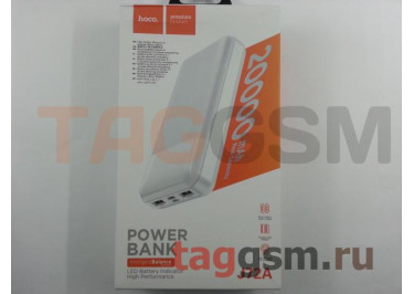 Портативное зарядное устройство (Power Bank) (HOCO J72A) (Easy travel. индикатор, 2USB выхода, Type-C / micro USB 2.0A вход) Емкость 20000mAh (белый)
