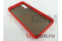 Задняя накладка для Samsung A50 / A505 Galaxy A50 (2019) (силикон, матовая, красная, черные кнопки)