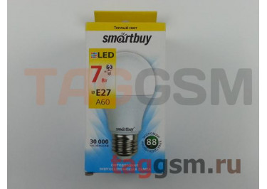 Лампа светодиодная (E27) (7Вт / 220-240V / 3000К) SmartBuy A60