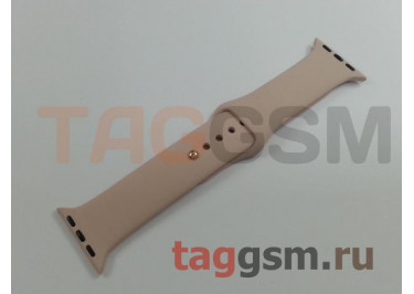 Ремешок для Apple Watch 38mm / 40mm / 41mm (силикон, розовый песок), размер M / L