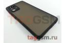 Задняя накладка для Samsung A52 / A525F Galaxy A52 (2021) (силикон, матовая, черная, красные кнопки) техпак