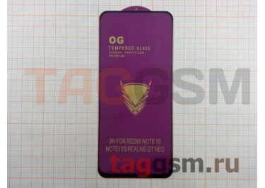 Пленка / стекло на дисплей для XIAOMI Redmi Note 10 / Note 10S / Poco M5S (Gorilla Glass) 9D (черный) OG PREMIUM, техпак