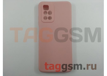 Задняя накладка для Xiaomi Redmi 10 (силикон, с защитой камеры, розовая (Full Case))