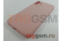 Задняя накладка для iPhone 12 (силикон, с защитой камеры, розовая (Full Case))