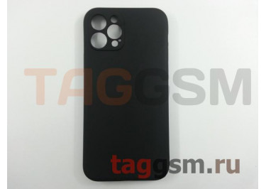 Задняя накладка для iPhone 12 Pro (силикон, с защитой камеры, черная (Full Case))