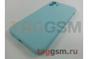 Задняя накладка для iPhone 12 (силикон, с защитой камеры, небесно-голубая (Full Case))