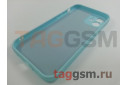 Задняя накладка для iPhone 12 (силикон, с защитой камеры, небесно-голубая (Full Case))