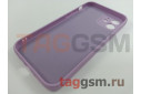 Задняя накладка для iPhone 12 (силикон, с защитой камеры, лиловая (Full Case))