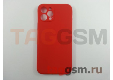 Задняя накладка для iPhone 12 Pro (силикон, с защитой камеры, красная (Full Case))