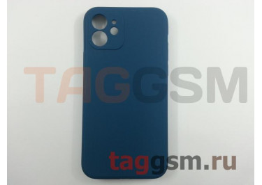 Задняя накладка для iPhone 12 (силикон, с защитой камеры, синий космос (Full Case))