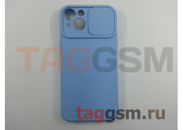 Задняя накладка для iPhone 13 (с горизонтальной защитной шторкой для камеры, силикон, светло-фиолетовая (Full Case))