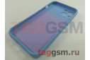 Задняя накладка для iPhone 13 (с горизонтальной защитной шторкой для камеры, силикон, светло-фиолетовая (Full Case))