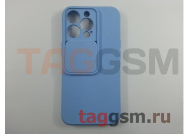 Задняя накладка для iPhone 13 Pro (с вертикальной защитной шторкой для камеры, силикон, светло-фиолетовая (Full Case))