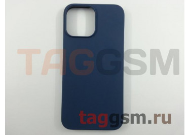 Задняя накладка для iPhone 13 Pro Max (силикон, матовая, темно-синяя (Full Case))