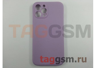 Задняя накладка для iPhone 12 Pro Max (силикон, с защитой камеры, лиловая (Full Case))
